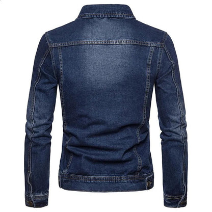 Unisex Deep Blue Denim Jacket – Classic Vintage Style