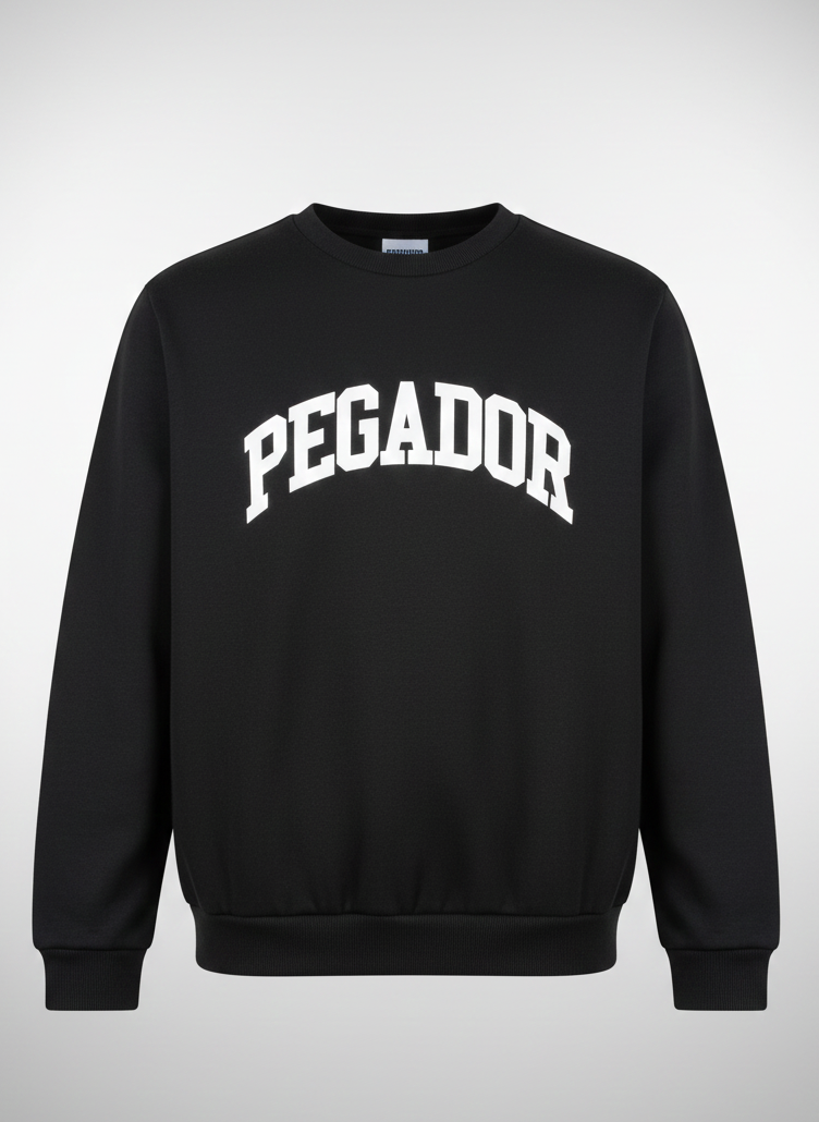 Pegador Black Down Shoulder Sweatshirt – Premium Winter Streetwear Pullover
