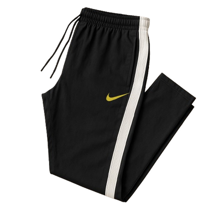 Men’s Black Summer Trouser | Sporty Look | Yellow Logo