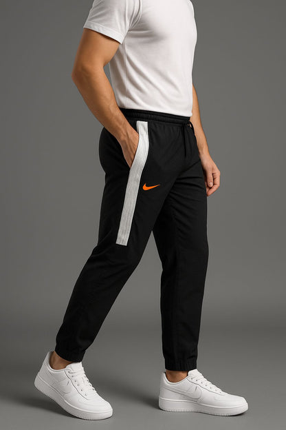 Men’s Black Summer Trouser | Sporty Look | Yellow Logo